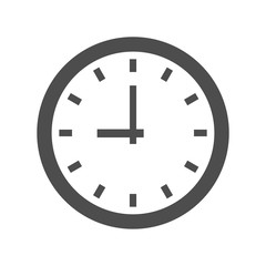 time clock dial vector icon isolated on white background. wall clock flat icon for web, mobile and user interface design