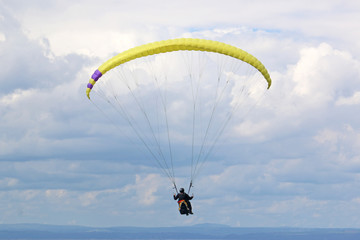 Paraglider above Rhossili in Wales