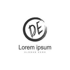 Fototapeta premium DE Letter Logo Design. Creative Modern DE Letters Icon Illustration