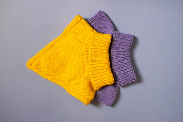 Woolen autumn and winter clothing: cozy sweaters.