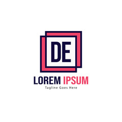 DE Letter Logo Design. Creative Modern DE Letters Icon Illustration