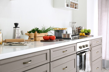 Fototapeta premium Stylish interior of modern kitchen