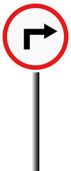 Traffic sign, turn right