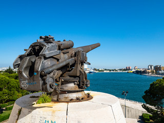 Fototapeta na wymiar Memorial to the Italian sailor, Brindisi, Apulia, Italy June 2019