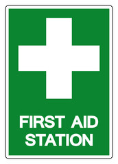 First Aid Station Symbol Sign, Vector Illustration, Isolated On White Background Label .EPS10