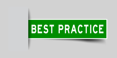 Label sticker green color in word best practice that inserted in gray background