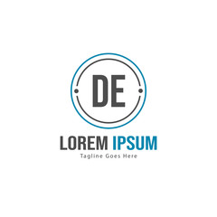 DE Letter Logo Design. Creative Modern DE Letters Icon Illustration
