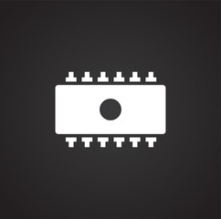 Computer chip related icon on background for graphic and web design. Simple illustration. Internet concept symbol for website button or mobile app.