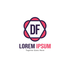 DF Letter Logo Design. Creative Modern DF Letters Icon Illustration