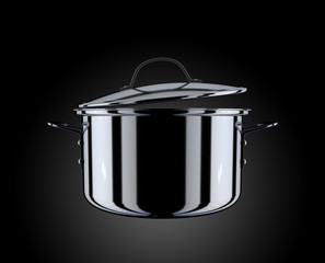pot isolated on the black background