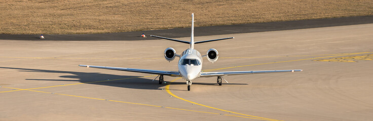 business jet at the airport