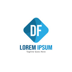 DF Letter Logo Design. Creative Modern DF Letters Icon Illustration