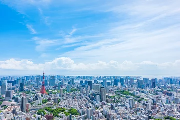 Foto auf Glas Skyline von Tokio, Japan. © kurosuke