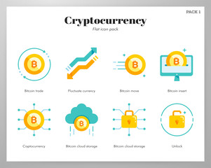 Cryptocurrency icons flat pack