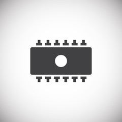 Computer chip related icon on background for graphic and web design. Simple illustration. Internet concept symbol for website button or mobile app.
