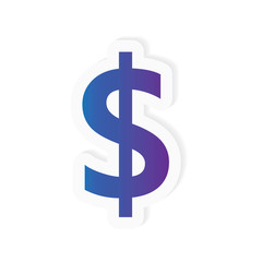 american dollar USD gradient icon- vector illustration
