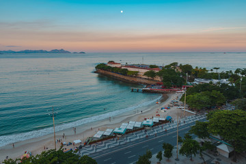 Copacabana Fort at the End of the Beach Aerial View