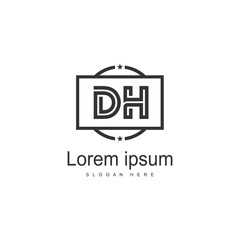 DH Letter Logo Design. Creative Modern DH Letters Icon Illustration