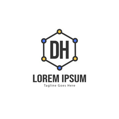DH Letter Logo Design. Creative Modern DH Letters Icon Illustration