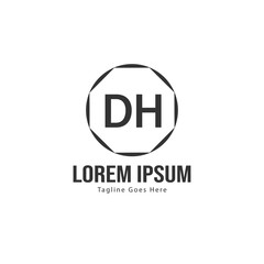 DH Letter Logo Design. Creative Modern DH Letters Icon Illustration