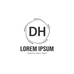 DH Letter Logo Design. Creative Modern DH Letters Icon Illustration