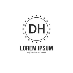 DH Letter Logo Design. Creative Modern DH Letters Icon Illustration