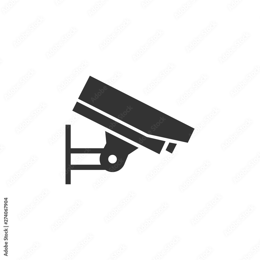 Leinwandbilder Fixed CCTV, Security Camera icon template black color editable. Security Camera symbol Flat vector sign isolated on white background. Simple vector illustration for graphic and web design.