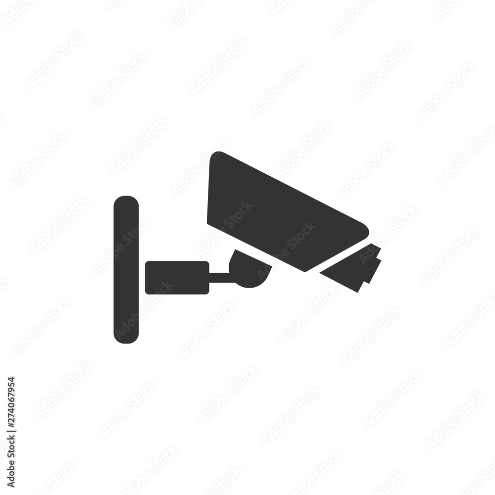 Leinwandbilder Fixed CCTV, Security Camera icon template black color editable. Security Camera symbol Flat vector sign isolated on white background. Simple vector illustration for graphic and web design.