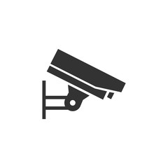 Fixed CCTV, Security Camera icon template black color editable. Security Camera symbol Flat vector sign isolated on white background. Simple vector illustration for graphic and web design.