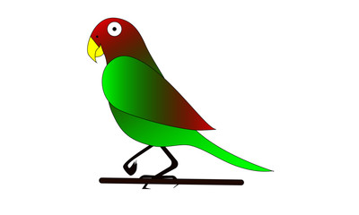 Vector cartoon funny parrot