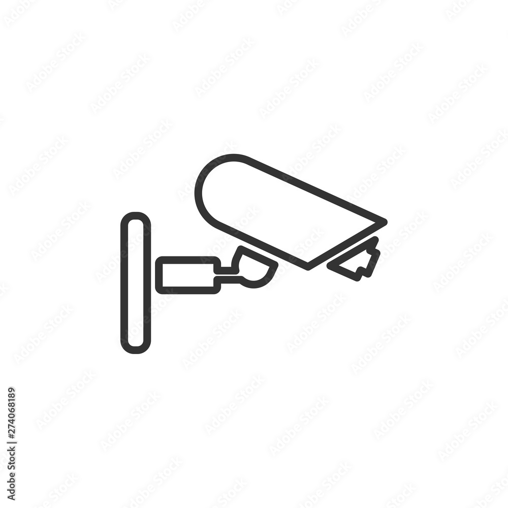 Fototapete Fixed CCTV, Security Camera icon template black color editable. Security Camera symbol Flat vector sign isolated on white background. Simple vector illustration for graphic and web design.