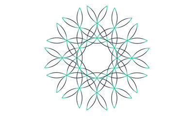 Green line vector ornament frame