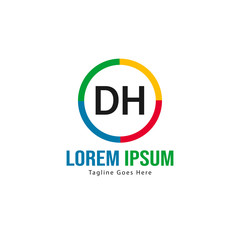DH Letter Logo Design. Creative Modern DH Letters Icon Illustration