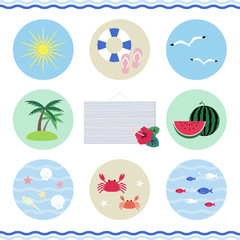 夏 海 素材 / vector eps 10 