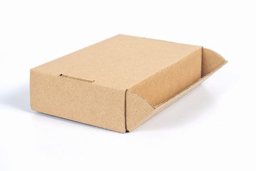 Recycle cardboard storage box isolated on a white background