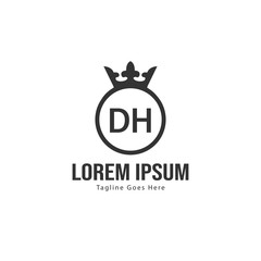DH Letter Logo Design. Creative Modern DH Letters Icon Illustration