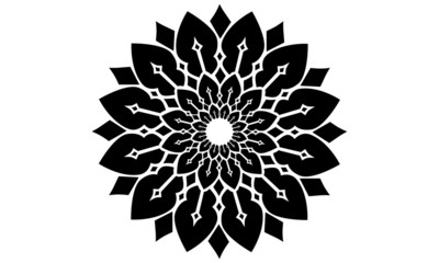 Black vector flower mandala