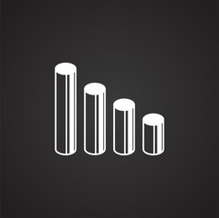 Down chart icon on background for graphic and web design. Simple illustration. Internet concept symbol for website button or mobile app.