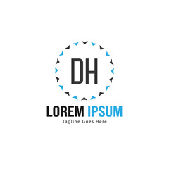 DH Letter Logo Design. Creative Modern DH Letters Icon Illustration