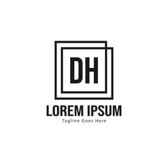 DH Letter Logo Design. Creative Modern DH Letters Icon Illustration