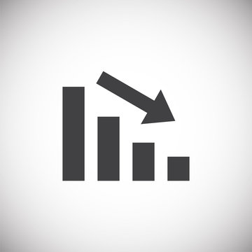 Down chart icon on background for graphic and web design. Simple illustration. Internet concept symbol for website button or mobile app.