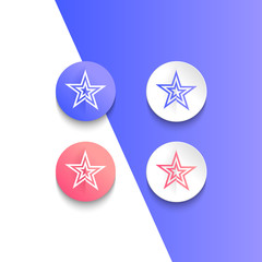 Set of geometric star Icon, app, pin button, sticker, illustration