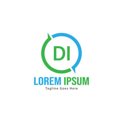 DI Letter Logo Design. Creative Modern DI Letters Icon Illustration