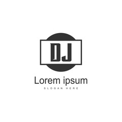 DJ Letter Logo Design. Creative Modern DJ Letters Icon Illustration