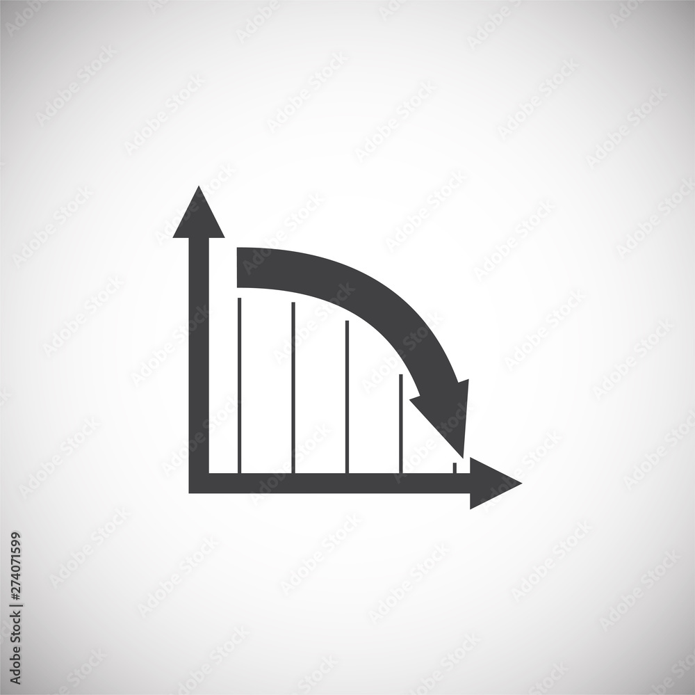 Poster down chart icon on background for graphic and web design. simple illustration. internet concept symb
