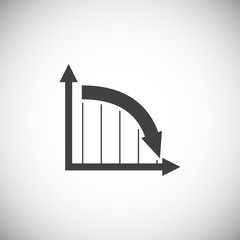 Down chart icon on background for graphic and web design. Simple illustration. Internet concept symbol for website button or mobile app.