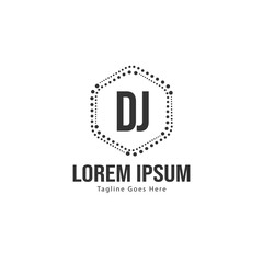 Fototapeta premium DJ Letter Logo Design. Creative Modern DJ Letters Icon Illustration