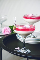 Panna cotta dessert.