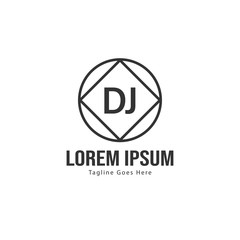 Fototapeta premium DJ Letter Logo Design. Creative Modern DJ Letters Icon Illustration