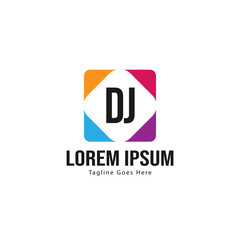 DJ Letter Logo Design. Creative Modern DJ Letters Icon Illustration